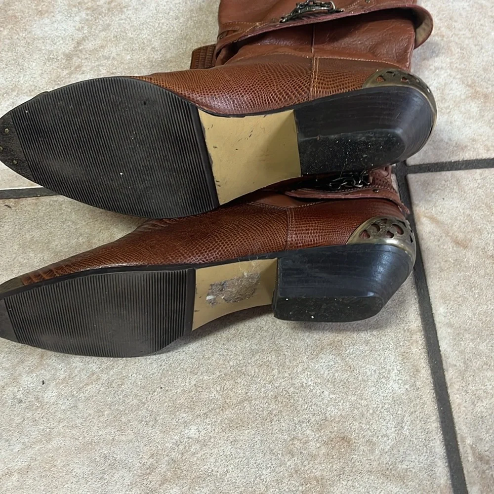 Rush Hour Vintage brown Leather Western Boots size 9B - Picture 9 of 13